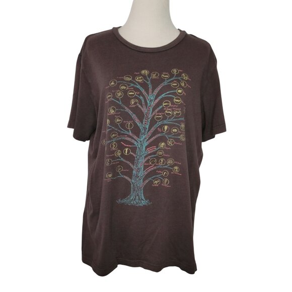Tree Of Life Brown Graphic Tee 100% Cotton Unisex Short Sleeve Size Large - Picture 1 of 10